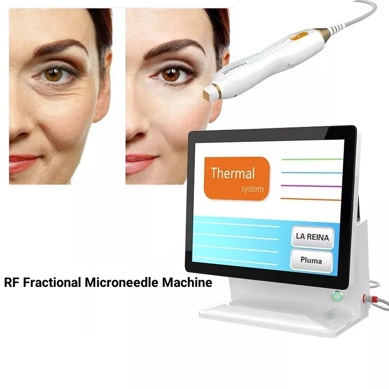 Equipo de microagujas fraccionadas RF Estiramiento facial Estiramiento de la piel Tratamiento de eliminación de estrías Microaguja dorada Microaguja Radiofrecuencia Máquina de belleza