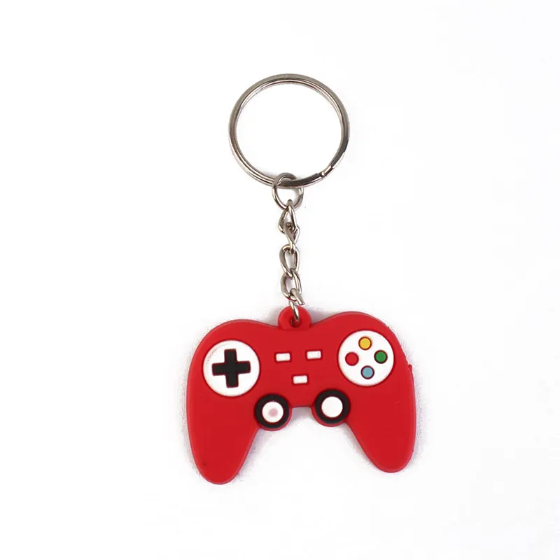 Cartoon PVC Keychains Accessories Game Console Handle Pendant Car Key Chains Rings Jewelry Gifts Fashion Design Keyrings Holder Trinkets Silver Metal Bag Charms