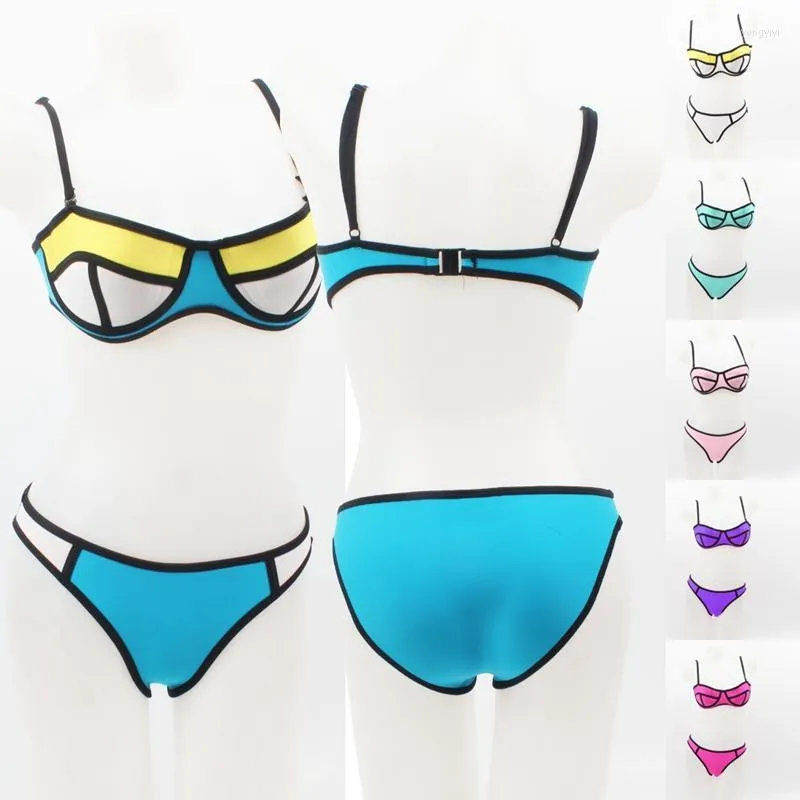 Bikini Set All Female Bikini in neoprene preferito La maggior parte dei costumi da bagno 2022 Summer Sexy Patchwork da donna Push Up Costumi da bagno Abbigliamento da bagno