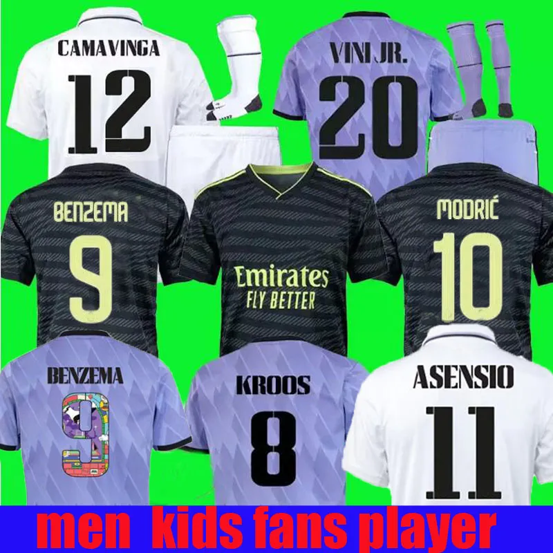 22 23 Benzema Final Soccer Jersey 2022 2023 Football Shirt Camavaa 12 Alaba Modric Third 3rd Rudiger Camiseta Men Kids Real Madrids Uniformer Vini Jr Tchouameni