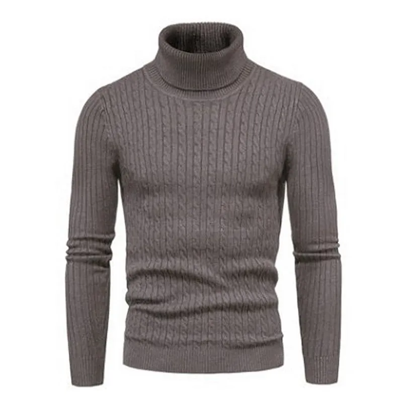 Kamizelki męskie WENYUJH Casual Men Winter Solid Kolor Szyj Długie rękawie Zakręcone Slim Sweater Sweters Pullover Mens Knitwear 220830