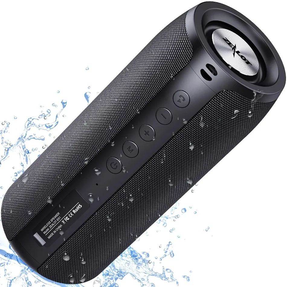 Zealot S51 Bluetooth Speaker Powerful Bass Wireless Portable Subwoofer Waterproof Sound Box Support TF TWS USB Flash Drive