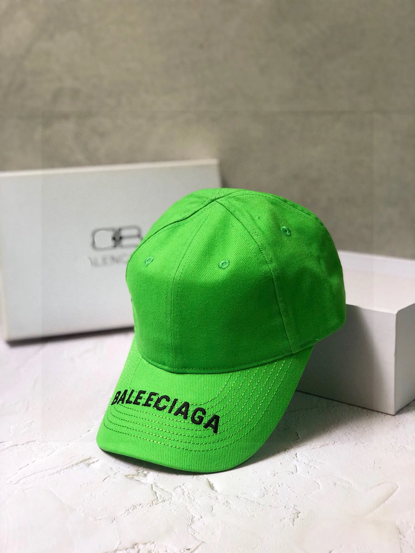 neon green balenciaga hat