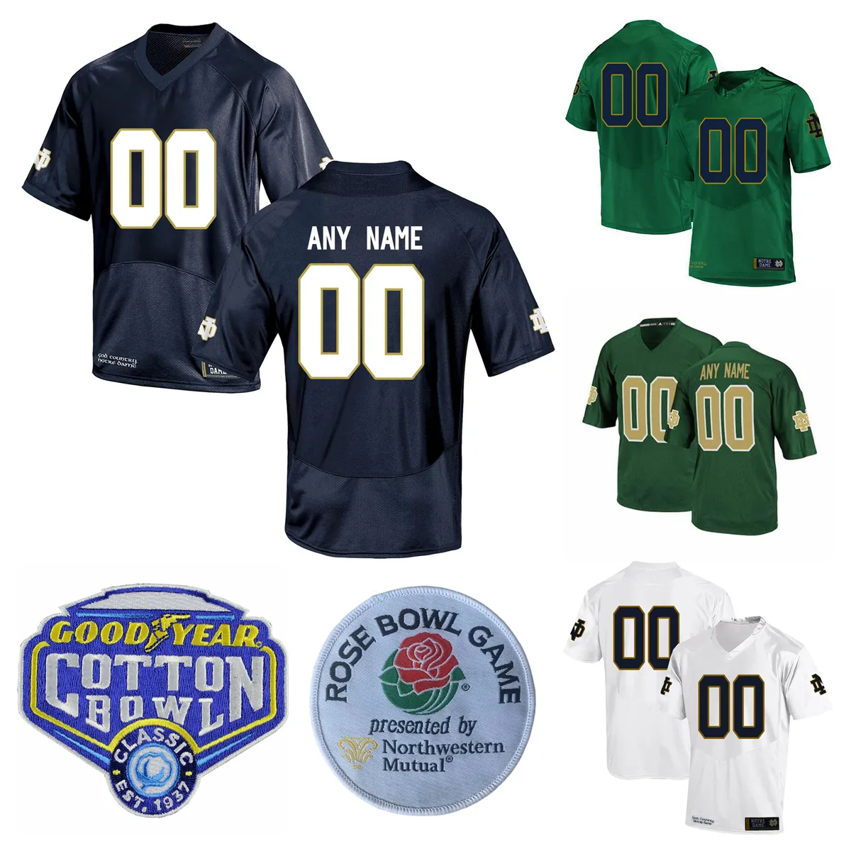 Maillots de football irlandais personnalisés NCAA College Norte Dame Fighting Steve Angeli Sam Assaf Justin Fisher Colzie Bauman Alt Ademilola Bauer Barnes Auer Brown Bryan