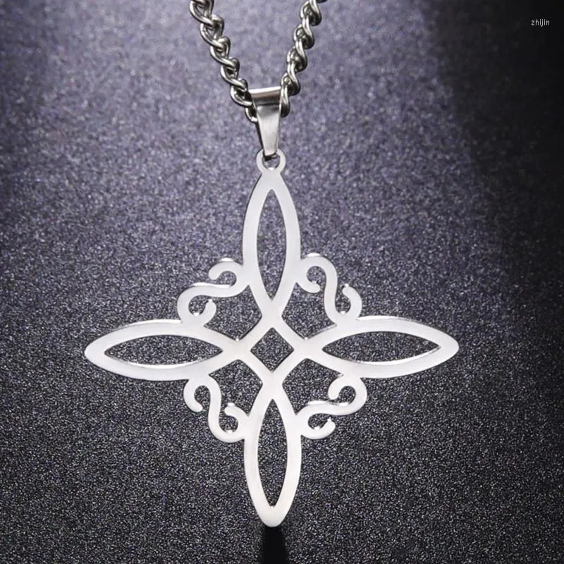 Witch's Knot Layered Necklace – Stainless Steel Celtic Pagan Symbol Pendant For Women & Men – Double Layer Lucky Jewelry - View #7