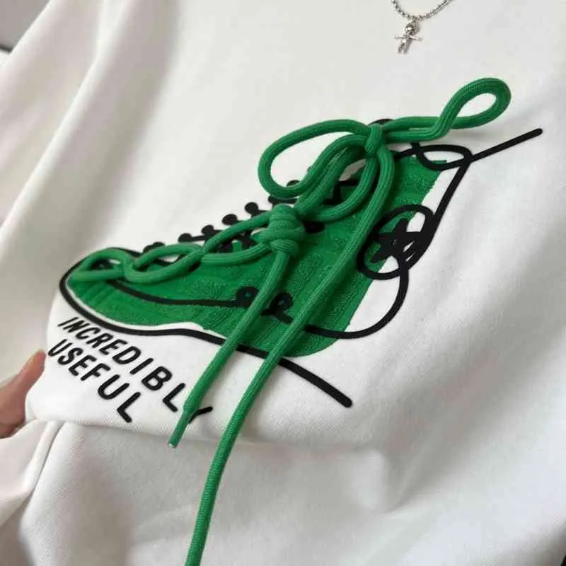 t-shirt Fshion Bv's Designer Shirts Bottega Ven High 22ss New Bv Green Lace Up Shoes T-shirt à manches courtes Loose Design Sense Small Crowd 4N5T