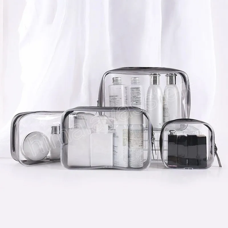 Moda Moda PVC PVC Clear Travel Makeup Bacs de cosméticos Organizador zíper da caixa de maquiagem Bolsa de higieness kit de kit