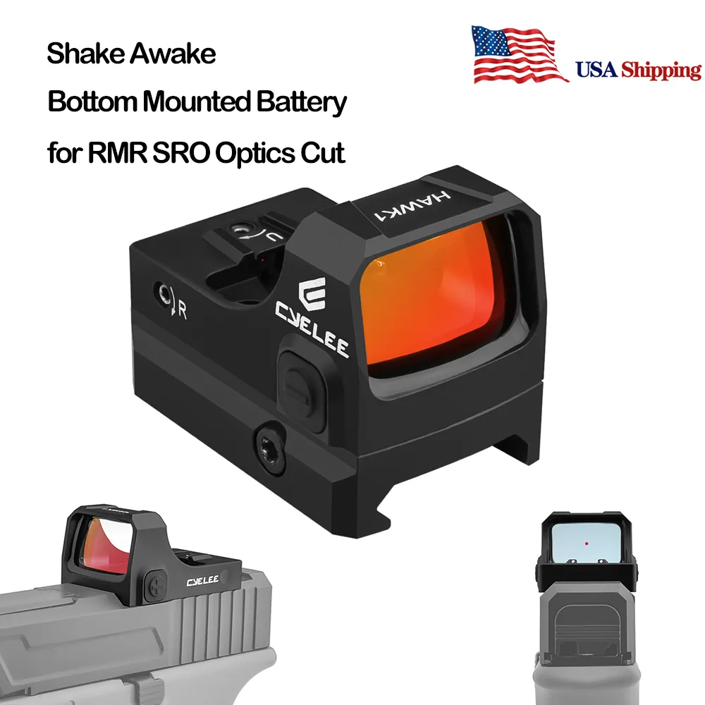 Shake Awake Red Dot Sights Holographic Scope RMR SRO Optics Cut 3 MOA for Pistol Glock MOS Holo sun 407C Mount Plate Base Replace Rear Sight