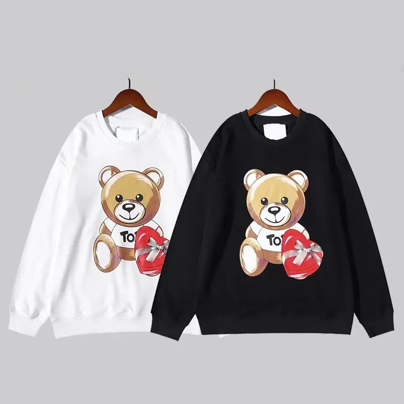 Sweatshirts Warm Sportswear Red Women Sweatshirt Colorful Bear Print Hoodies Designers Bästa kvalitet Pullover Teen Girl Boy Autumn Clothing