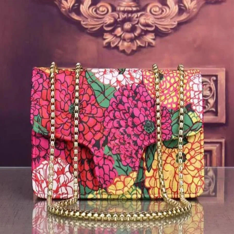 2021 السيدات سلسلة الكتف الصغيرة حقيبة الرسول الأزياء طباعة اليد