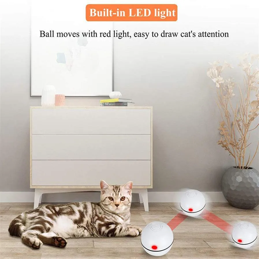 MESNUG – jouet interactif intelligent pour chat, balle à roulement automatique, lumière LED, jouets pour chaton avec fonction minuterie, exercice Rechargeable par USB pour animaux de compagnie, 20236Q