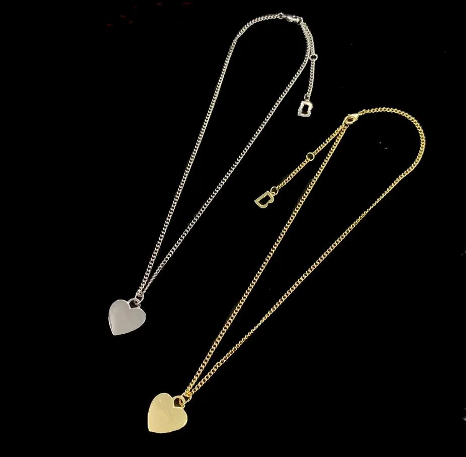 Fashion Brass Thick chain B letter Necklace Bangle Earring Heart-shaped Pendant Personality Women Exaggerated Rugged style Clavicle Neck Wind Designer Jewelry