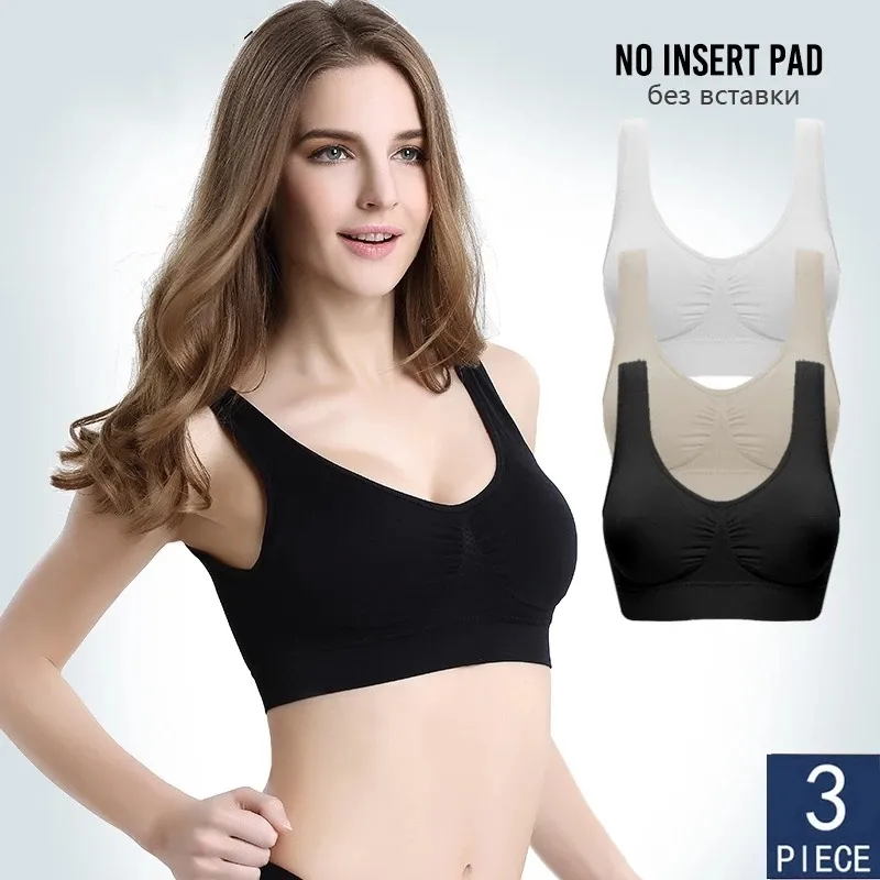 Bras 3pcs Conjunto SSiere Sexy Mulheres Plus Size Seamless Sem Pad Roupa Resia Sem fio Confortável Lette 220830