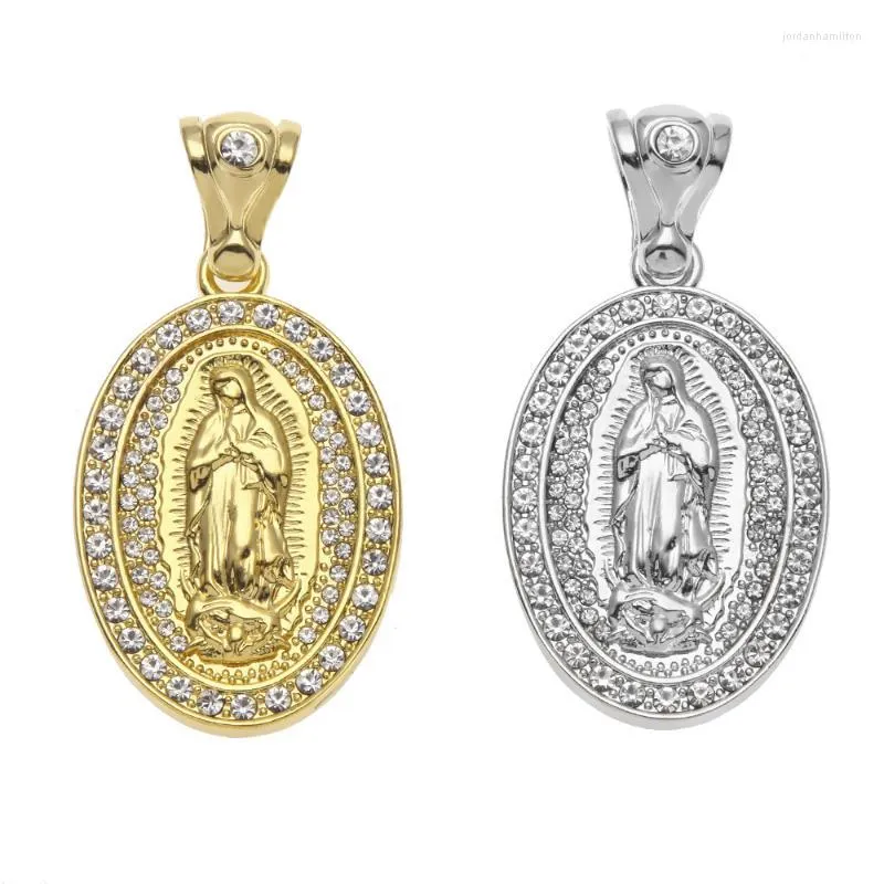 Collares Pendientes Collar Virgen Maria Cubana En Cristal Hip Hop Hombre