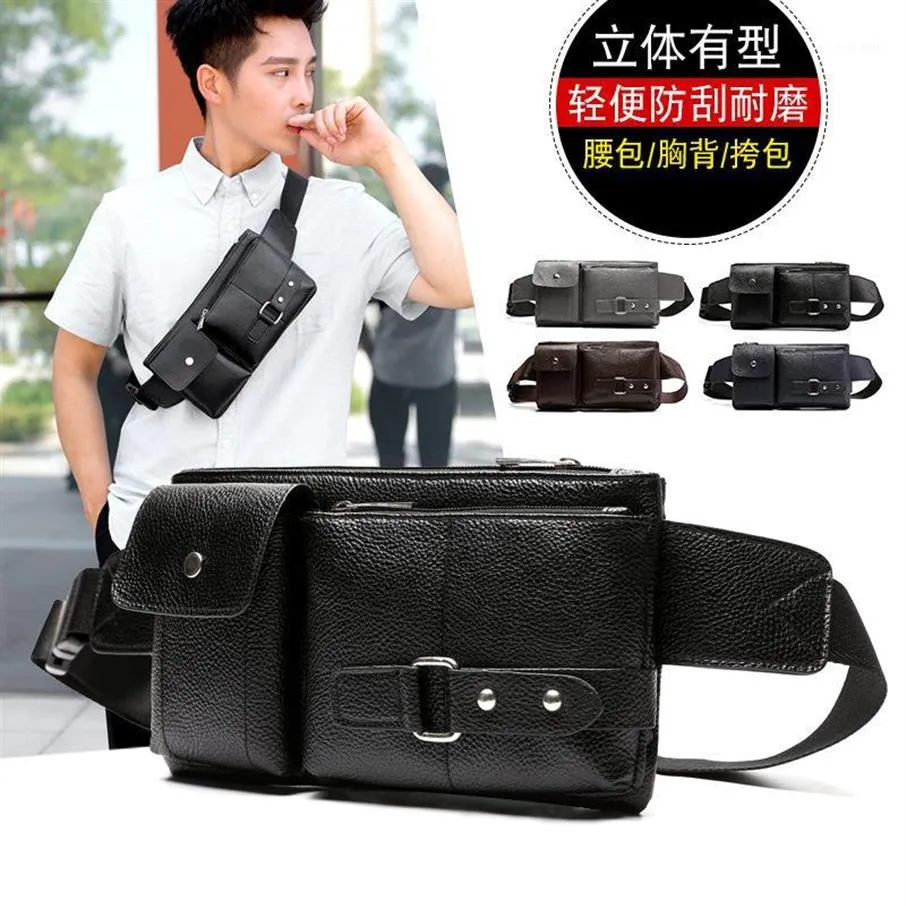 Сумки для талии мужская сумка для плеча Sling Sling Buesh Pu кожа USB -зарядка спортивная мессенджер мужски 2021 мини -талия12657