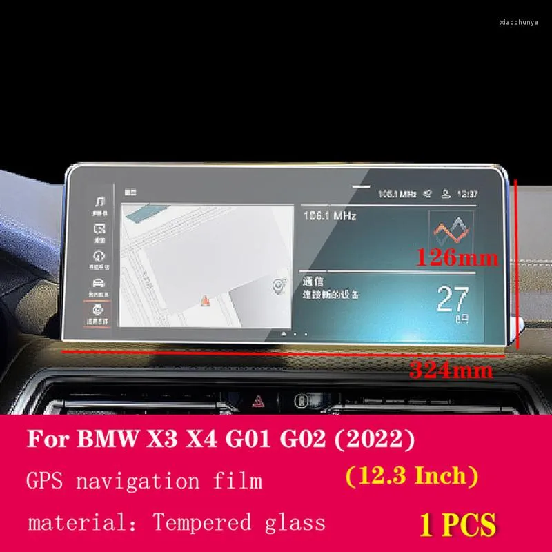 Accesorios interiores para G01 G02 X3 X4 2022 CAR GPS Pel￭cula de navegaci￳n LCD Pantalla de vidrio templado Protecci￳n contra el cesh