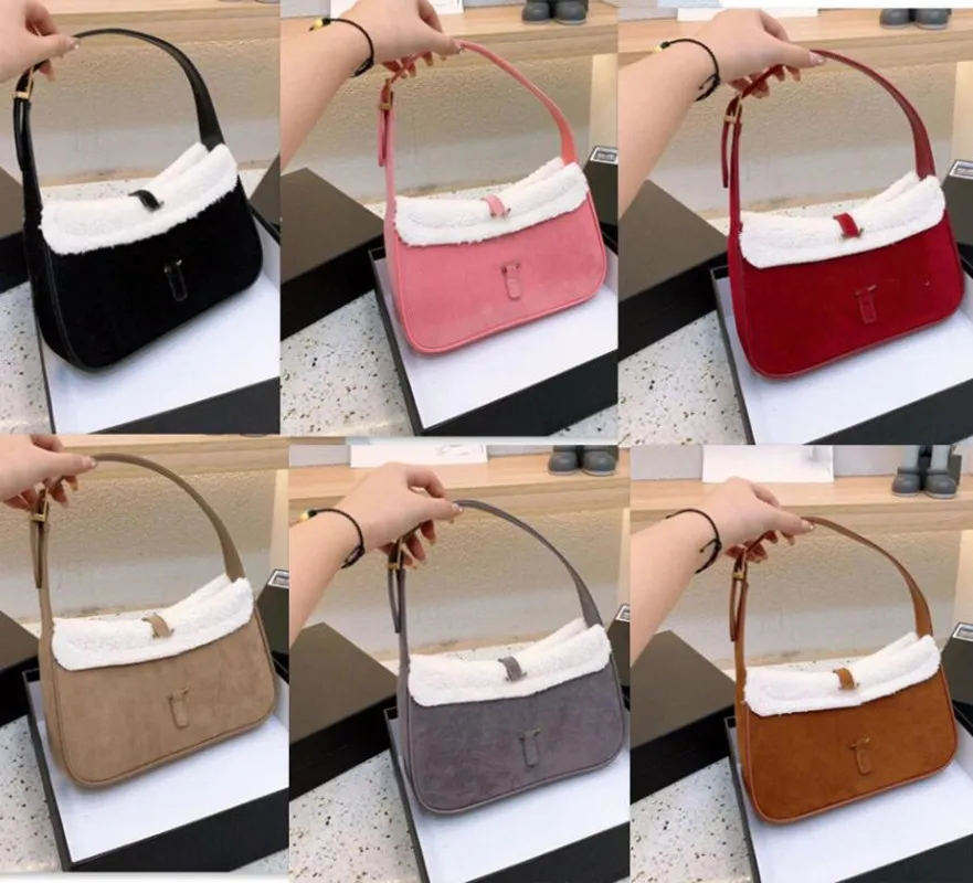 2022 Top-quality Armpit Bags Classic Leather Designer Handbags for Ladies Shoulder Bags Baguette lambswool Multi-Color Fashion wholesale