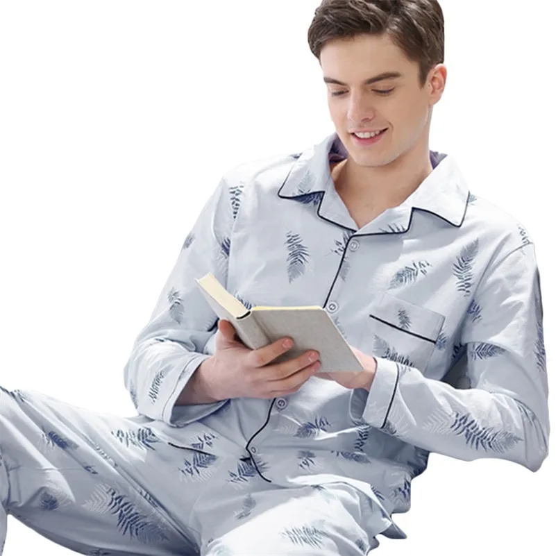 Vêtements de nuit pour hommes pyjamas pour hommes vêtements de nuit pour hommes pyjama en coton printemps pijama hombre treillis sommeil salon pyjamas grande taille 220830