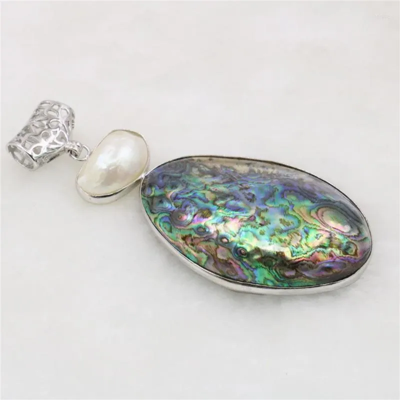 Подвесные ожерелья натуральные многоцветные раковины овальное ожерелье в овальное ожерелье DIY, подарок для женщин простые ремеслы y578