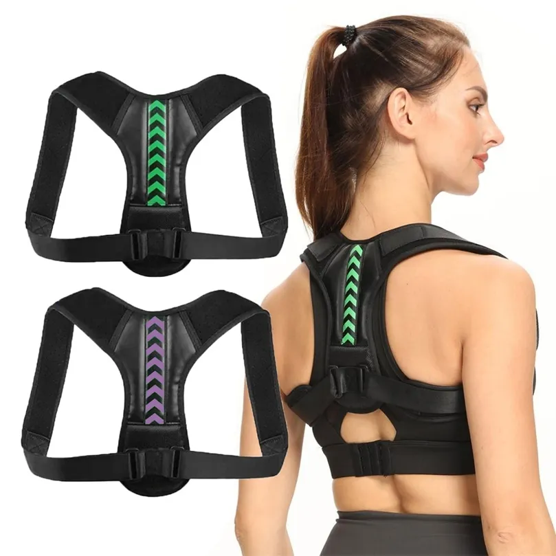 Support dorsal Ceinture de correction de posture d'épaule réglable pour le dos Soutien de la colonne vertébrale de la clavicule Remodeler votre corps Bureau à domicile Sport Attelle de cou pour le haut du dos 220830