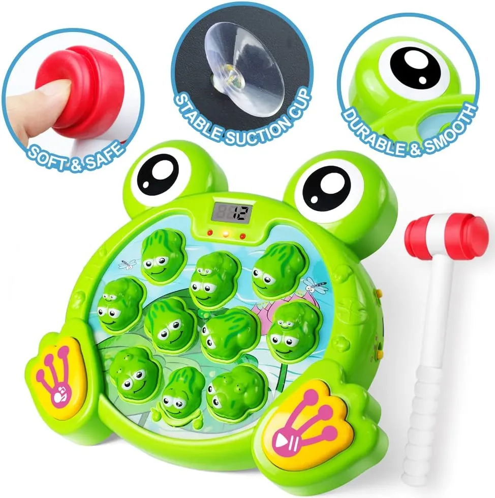 Hammering Interactive Whack A Frog Toys Game Learning Early Developmental  Machine 2 Hammers Included