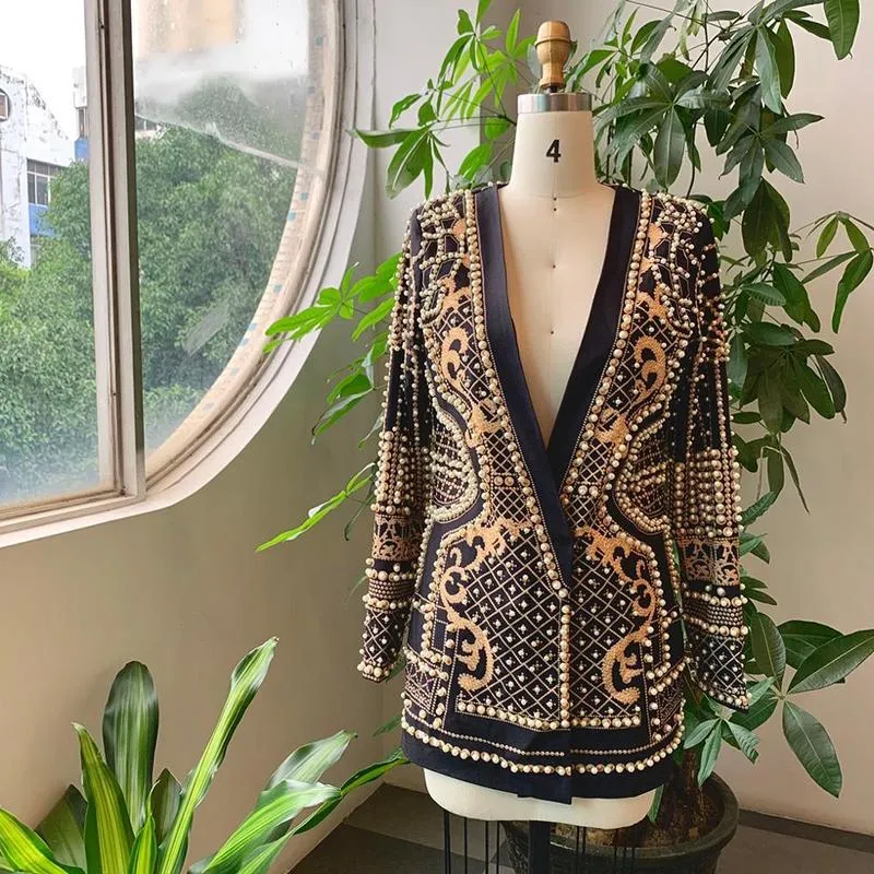 Vintage Beaded Womens Long Sleeve V Neck Jackets For Women Vintage Beaded Womens Long Sleeve V Neck Jackets For Women