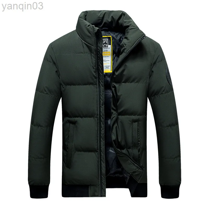 Erkek Ceketler Erkekler İnce Stand Yakası Kış Coats Sıradan Jaquetas Yeni Moda Erkek Daha Kalın Sıcak Fit Parkas Kısa Kazancı 4xl L220830