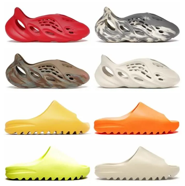 Tasarımcı Slayt Terlik Sandalet Erkek Kadın Slaytlar Sneakers Onyx Ocher Kemik Glow Yeşil Saf Çöl Kumu Ile Erkek Açık Eğitmenler