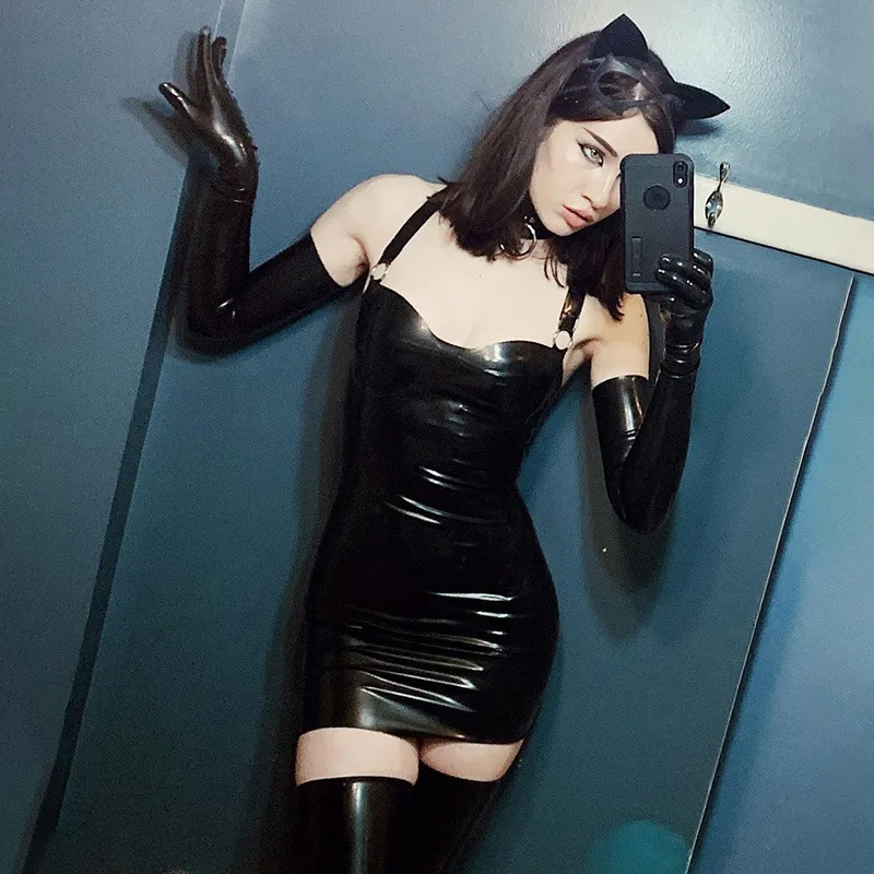 Glossy PU Leather Bodycon Dress  Sleeveless Mini... From Xmlongbida,  $19.03 In Bulk | DHgate.Com