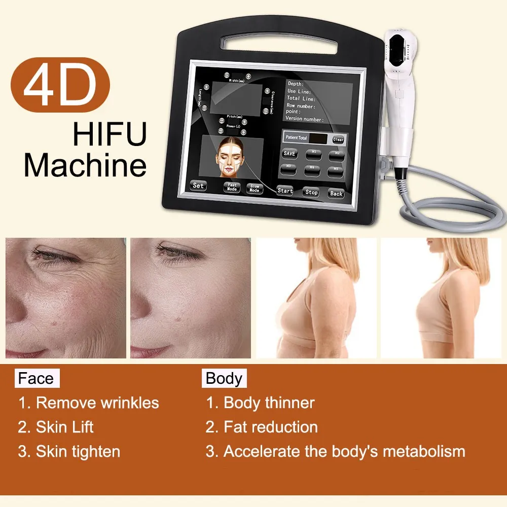Multi-Functional Beauty Equipment 4D Hifu High Intensity Focused Ultrasound 12 Lines 20000 Shots Anti-aging Face Lifting Remove Wrinkle Treatment Salon Use Machine