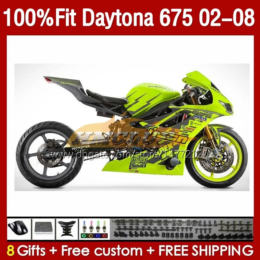 FATINAS DE INJEÇÃO PARA DAYTONA-675 02-08 DAYTONA 675 R 675R 02 03 04 05 06 07 08 Bodywork 148no.47 Daytona675 2002 2003 2004 2005 2006 2007 2008 OEM Body Kit Stock Green Stock Stock Stock Stock Stock Stock Stock Stock