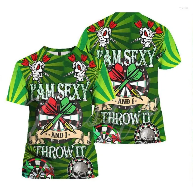 남자 T 셔츠 패션 스포츠 다트 플레이어 맥주 클럽 게임 문신 여름 스트리트웨어 캐주얼 한 재미있는 티셔츠 유니스진 짧은 슬리브 A4
