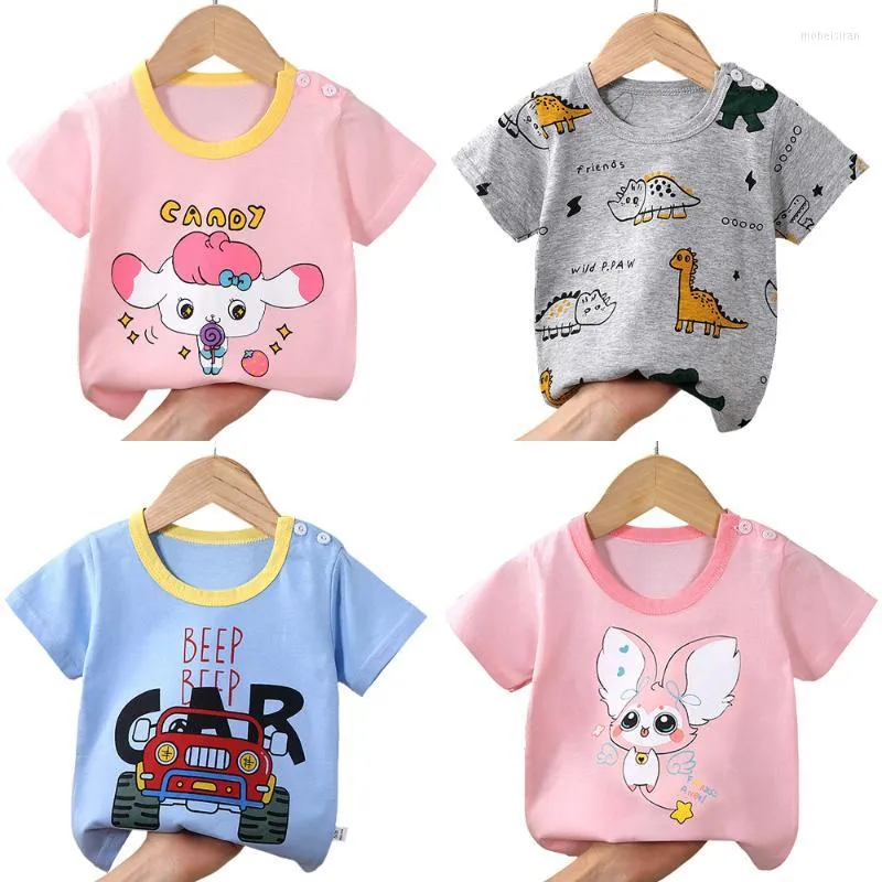 Camicie Cute Cartoon Cotton Baby Bottoming T-shirt Bambini Ragazzi Camicia a maniche corte per ragazze Estate Girocollo Top per bambini