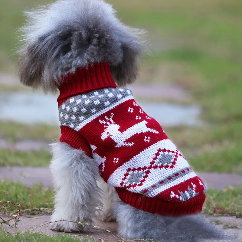Noel Kedi Köpek Sweater Ezme Kış Köpek Küçük Köpekler İçin Kıyafet Chihuahua Yorkies Köpek Ceketli Evcil Giyim