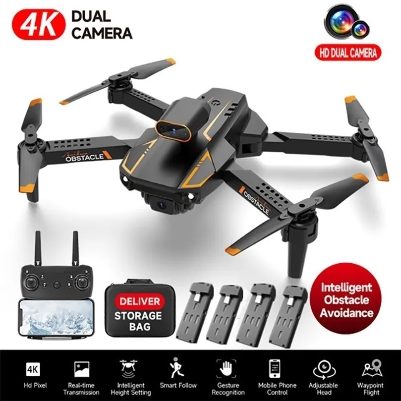 Intelligent UAV Professional Drone 4K S91 com câmera dupla dobrável quadcopter com 360 graus Evitação de obstáculos 5G WiFi Mini Drone RC Toy 220830