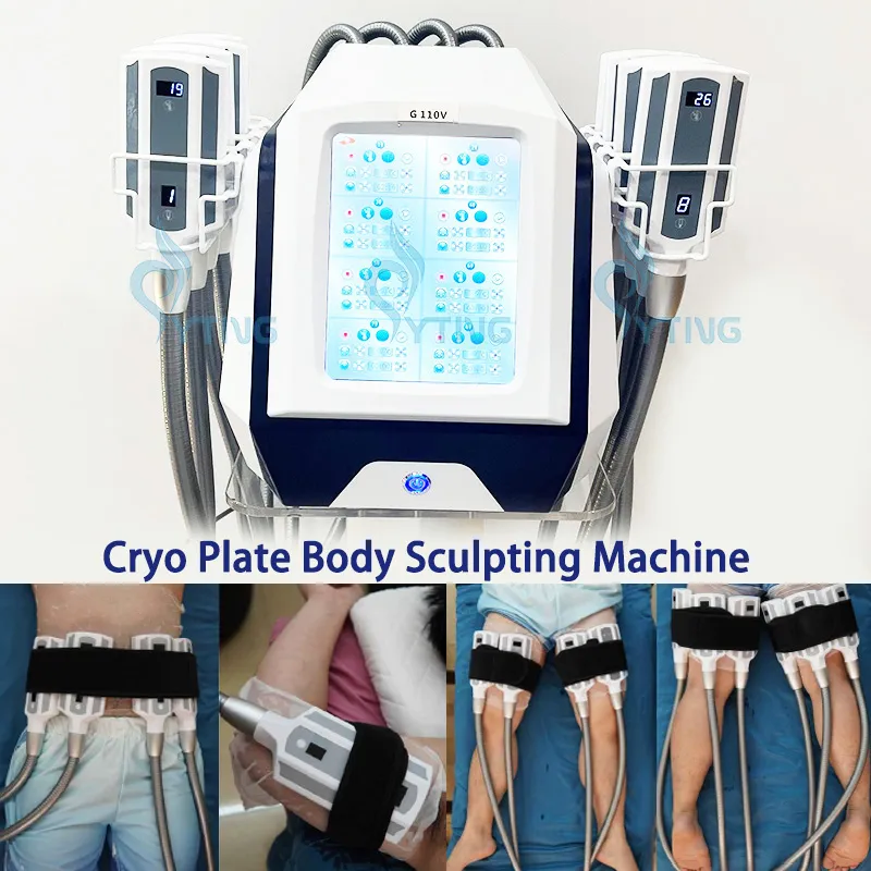 لوحات Cryo Pads Cryolipolysis Machine تشكيل جسم إزالة الدهون إزالة الجهاز Cryoskin مع 8 مقابض منصات باردة