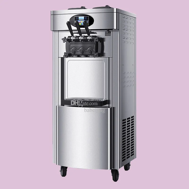 Soft Serve Ice Cream Maker Machine Commercial Sorbet Coolers Tricolor Sweet Cone Vending Machine