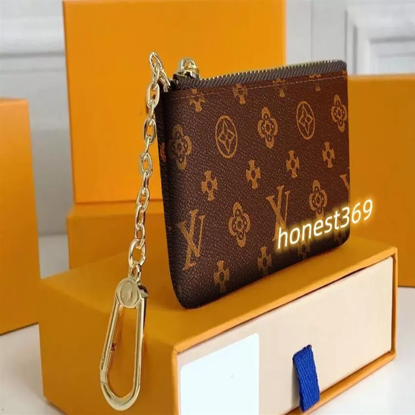 محفظة عملة جلدية حقيقية عالية الجودة تصميم فاخر مفتاح محفوظ P0UCH Wallet Classic Man Women Bag مع حقيبة غبار و Box303Z