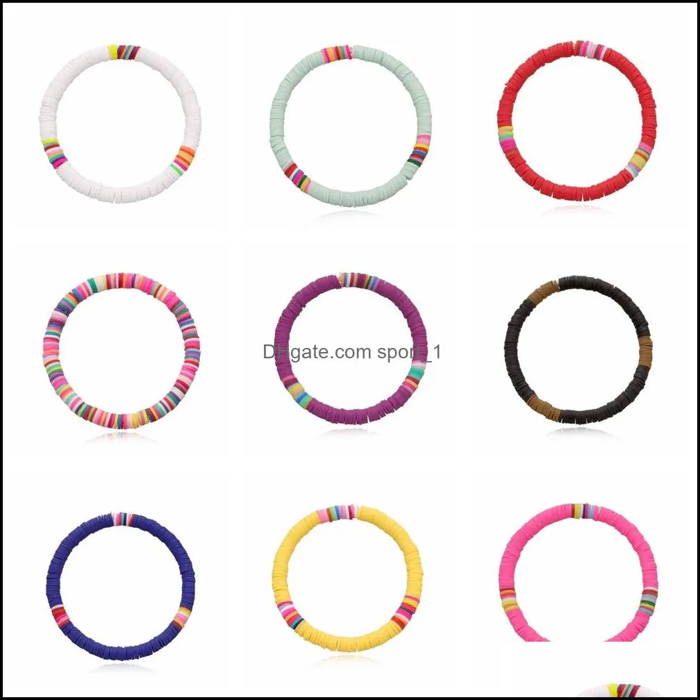 Jelly Glow 12 Pcs Argile Douce Surfeur Perles Africaines Tour De Cou Colorf Jelly Bracelet Élastique À La Main Boho Léger Pour Wome Dhseller2010 Dhg32