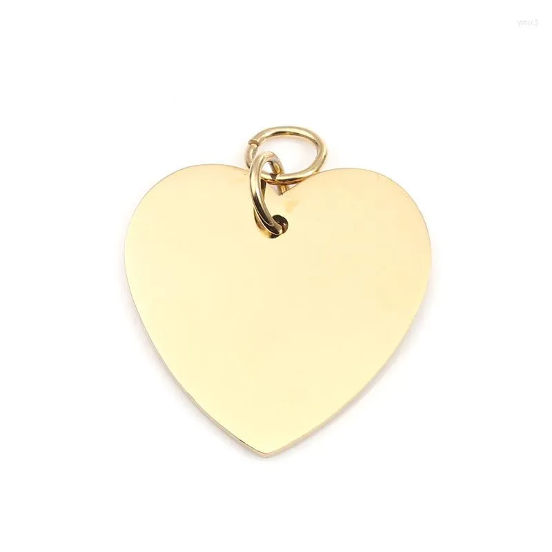 Colliers de pendentif 304 Pensemblants cardiaques en acier inoxydable pour les femmes Gold Couleur vierge Empilement métallique Tags de bijoux diy Résultats 1 pièce