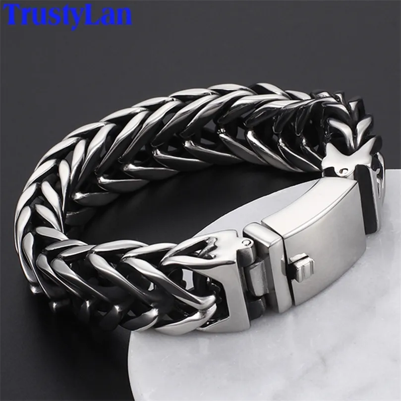 Bangle Pulseira Masculina Stainless Steel 17MM Wide 9" Bracelet Men Jewelry V Shape Mens Bracelets Gift For Him Mannen Armband 220831