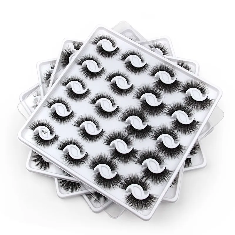 Thick Multilayer False Eyelashes 20 Pairs Set Curly Crisscross Hand Made Reusable 3D Fake Lashes Naturally Soft and Delicate Eyelashex Extensions