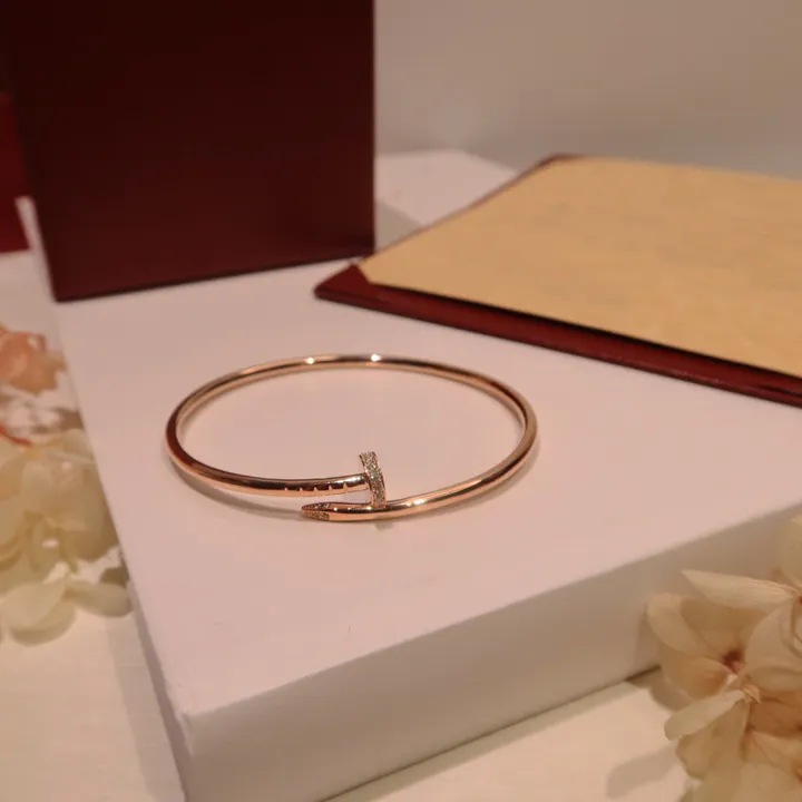 Designers Luxurys Bracelet Couleur Solide Bangle Diamonds Couple Modèles Bracelets Saint Valentin Cadeau polyvalent Sens du métal Le même matériau
