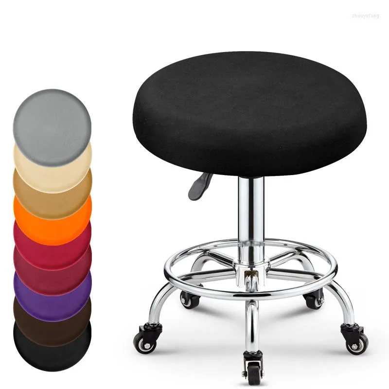 Stoelhoezen Lellen Round Cover Solid Colors Seat Bar Stool voor Home Dentist Hair Salon Restaurant Banquet