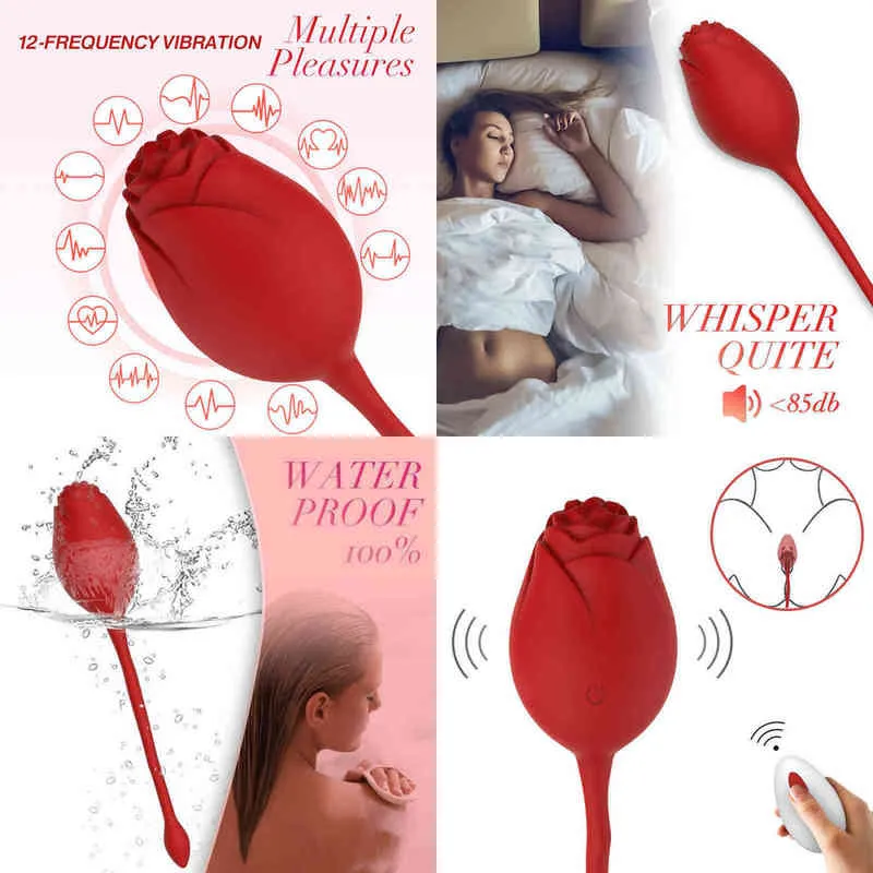 Nxy Eggs Flower Egg Jumping Vibromasseur de charge sans fil pour femmes Télécommande Ma