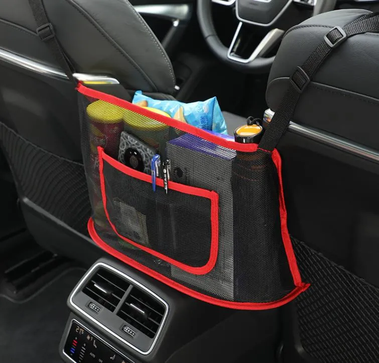 Car Net Pocket Handbag Holder Cars Monederos entre asientos Mesh Car Backseat Organizer-Monedero Phone Car-Storage Netting Pouch SN6767