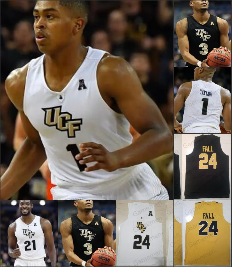 UCF Knights College Basketball Stitched Custom elk naamnummer Jersey Yuat Alok Matt Milon Ceasar DeJesus Xavier Grant Levy RE