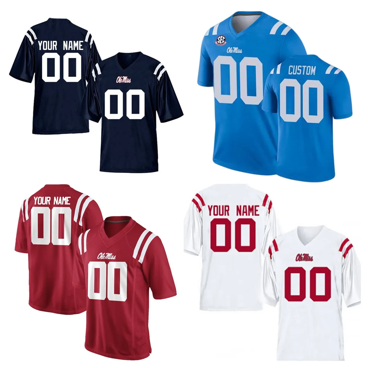 Custom NCAA College Ole Miss Rebels Football Jerseys Henry Parrish