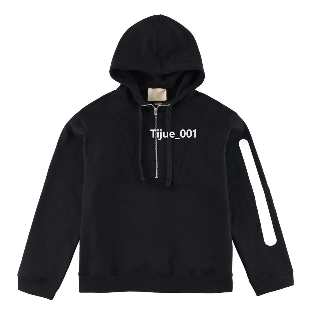 22fw Italië Nieuwe heren Hoodies Classic Street Half Zipper Hooded Sweatshirt Early Spring Autumn Man Women Hip Hop High End Hoodies Pullover Casual Sweater Tjamwy106