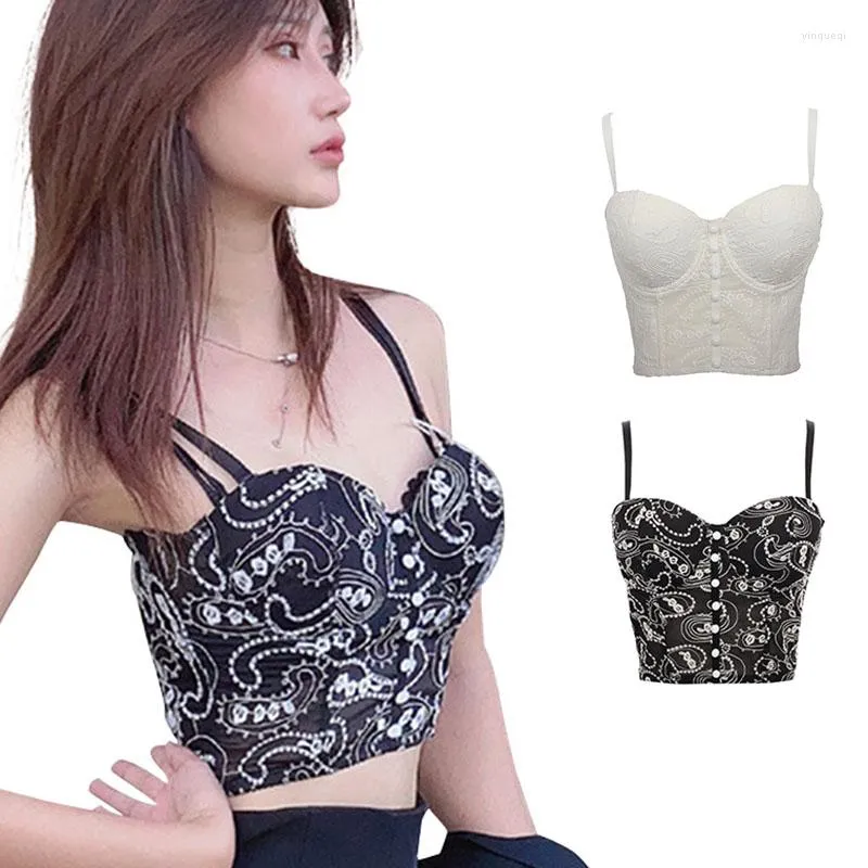 Bustiers Corsets 섹시 레이스 조절 가능한 바디 크롭 탑 푸피 업 여성 코르셋 패션 세련